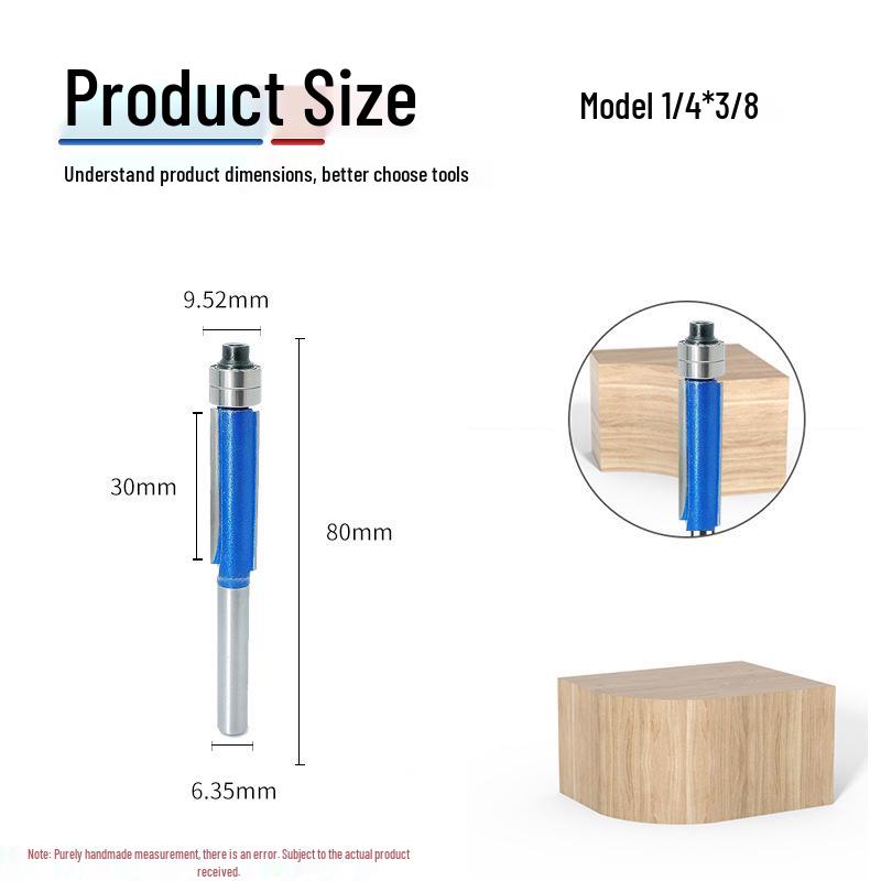 Double Bearing Edge Trimmer Woodworking Router Bit Set