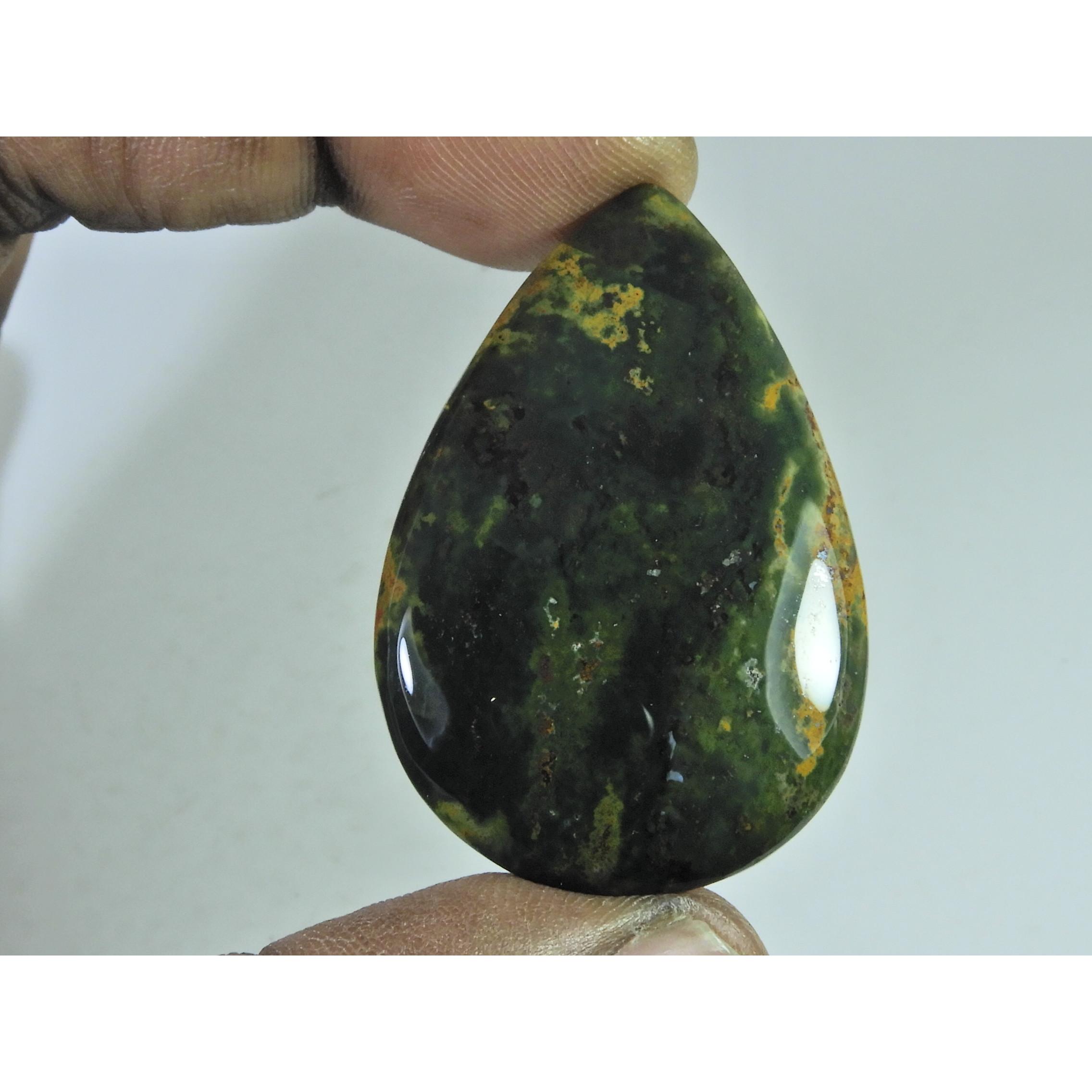 31X46X07MM Natural Ocean Jasper Pear Cabochon Loose Gemstone 83Cts. B-350