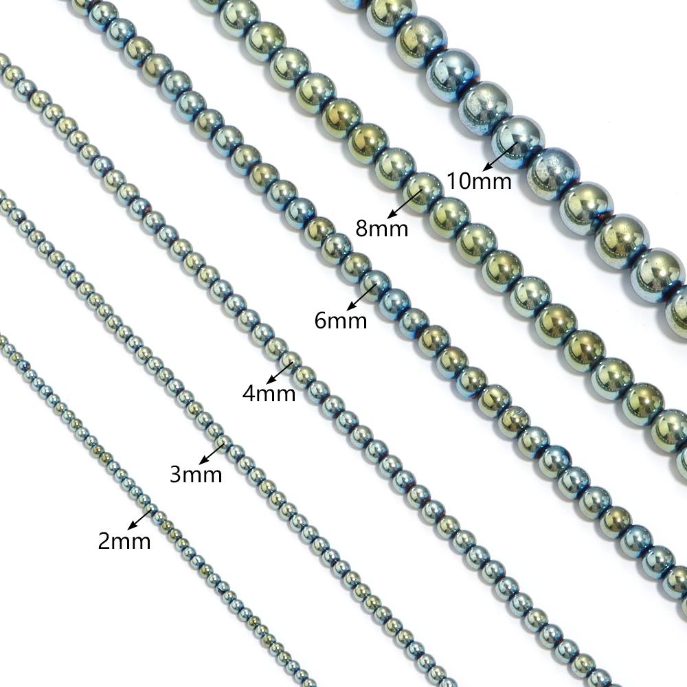 40-190 Stück/Los 2-12mm Natürliche Hämatitperlen Glatte Runde Natursteinperlen Für Schmuckherstellung DIY Armband Halskette Lose Perlen