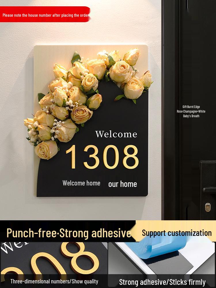 DIY House Number Plate - Stylish Entrance Decor for Homes and Hotels