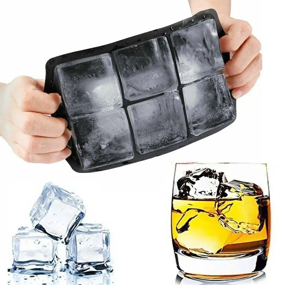 4/6/8 Grid Large Ice Cube Mold Silica Gel Ice Storage Box Fashion Ice Grid