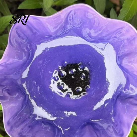 Patio Planter Accessory Handmade Flower Garden Stake Ground Insert Bee Butterfly Watering Station Decorative Pollinator Water Bird Bath Drinking Bowl