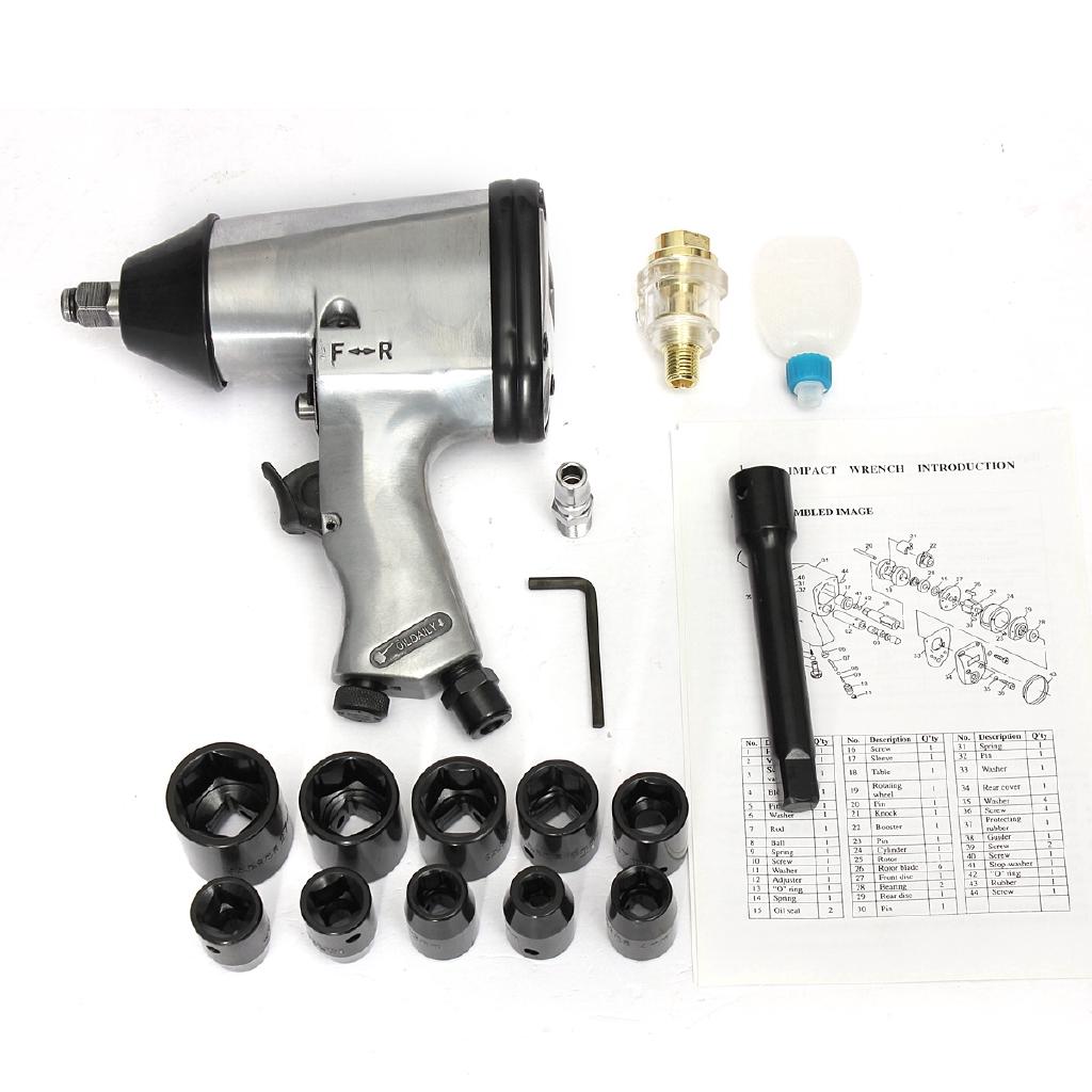 1/2inch Half Inch Drive Air Impact Wrench Ratchet Compressor Tool Socket Bar 9/10/11/13/14/17/19/22/24/27mm Air Sockets