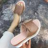 Fashion Pu Leather Women's Wedge Sandals Summer 2025 Bowknot Open Toe Plus Size Rome Sandals Woman Comfortable Lightweight Beach Sandles
