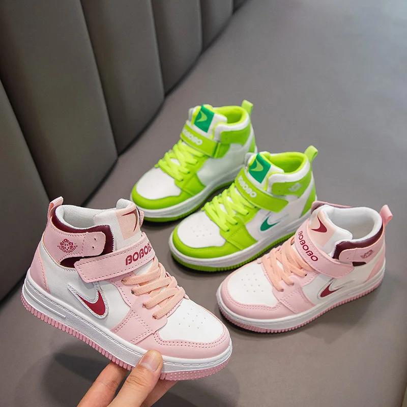 Nová móda a módní ležérní obuv Měkká podrážka Protiskluzová Vysoký top Trendové plátěnky Dětská sportovní obuv 2025 Léto