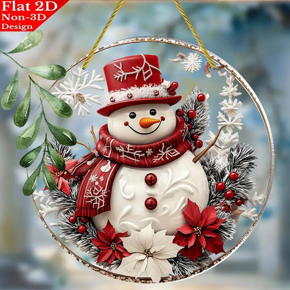 Christmas Snowman Sun Catcher. Window hanging decor for bedroom, living room & patio.