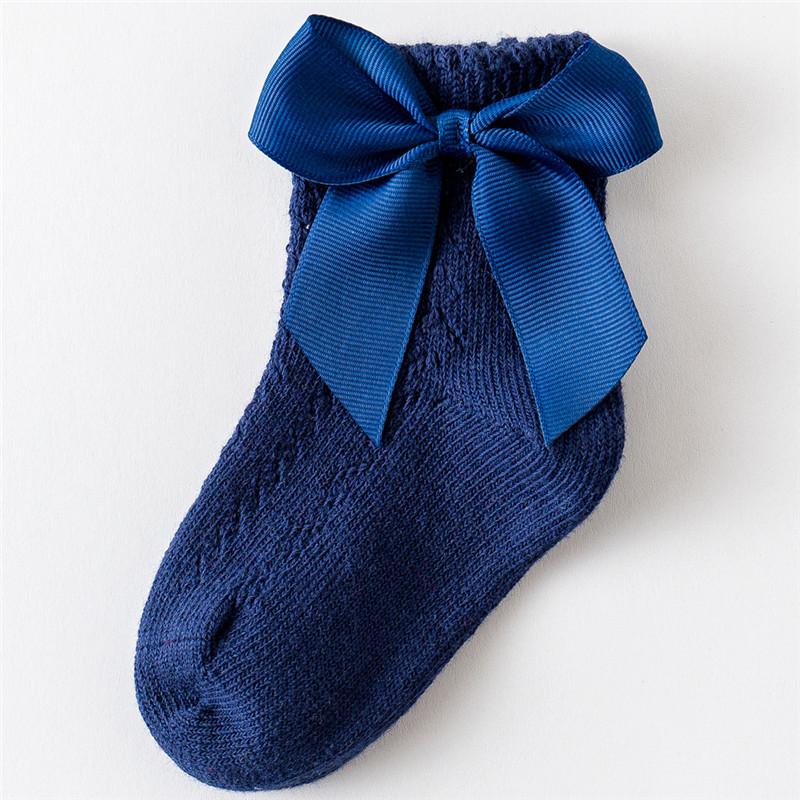 0-5Years Newborn Baby Girls Socks With Bows Breathable Toddlers Girl Short Socks Hollow Out Kids Infant Princess Cute Socks