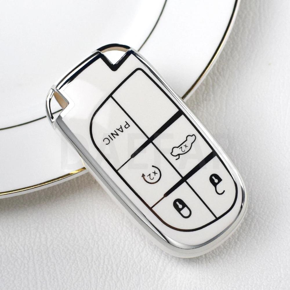 For Jeep Renegade Compass Grand Cherokee For Chrysler 300C Wrangler Dodge 5 Buttons Tpu Car Key Cover Case Fob Car Accessaries
