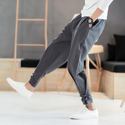 Men Japanese Style Pants Samurai Costume Vintage Male Trousers Vintage Harem Pants Plus Size Kimono Yukata Streetwear