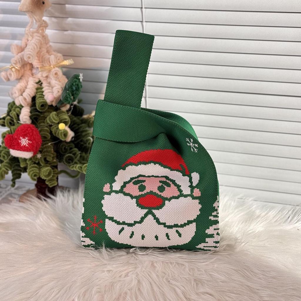 Holiday Gift Bag & Box for Christmas and Party Favors: Knitted Bag & Apple Candy Bag