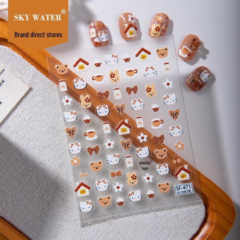 Embossed Hello Kitty Nail & Camera Decoration Stickers Set