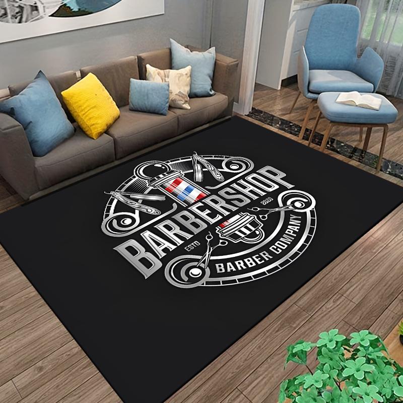 Segnaletica retrò per barbieria Tappeto Area Tappeto Grande per Soggiorno Camera da Letto Cucina Bagno Comodino Gioco Antiscivolo telecamere