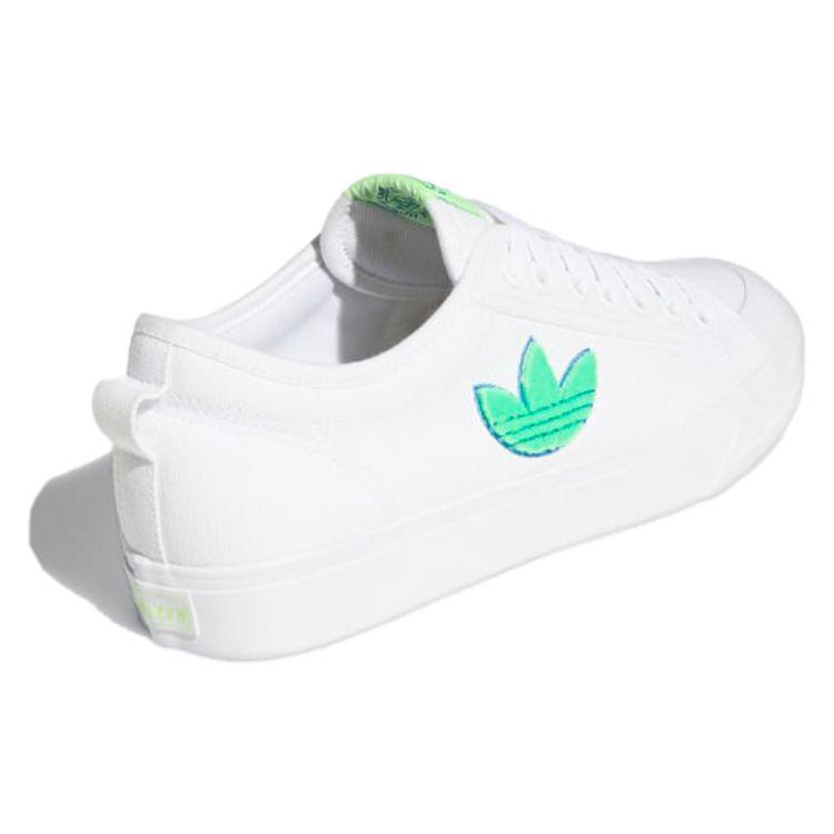Adidas Nizza Trefoil White Signal Green Unisex Sneakers Footwear-White FX8354