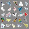 50 Sheets of Paper Airplane Doodle Cartoon Children's Gag Hand Account DIY Skateboard Water Cup Decoration Sticker