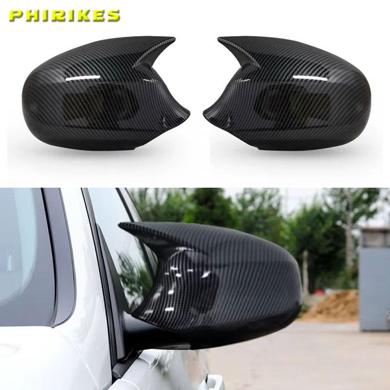 1pair Rear View Side Case Trim ABS Carbon Fiber Style Car Rearview Mirror Cover For BMW E87 E81 E82 E90 E91 E92 E93