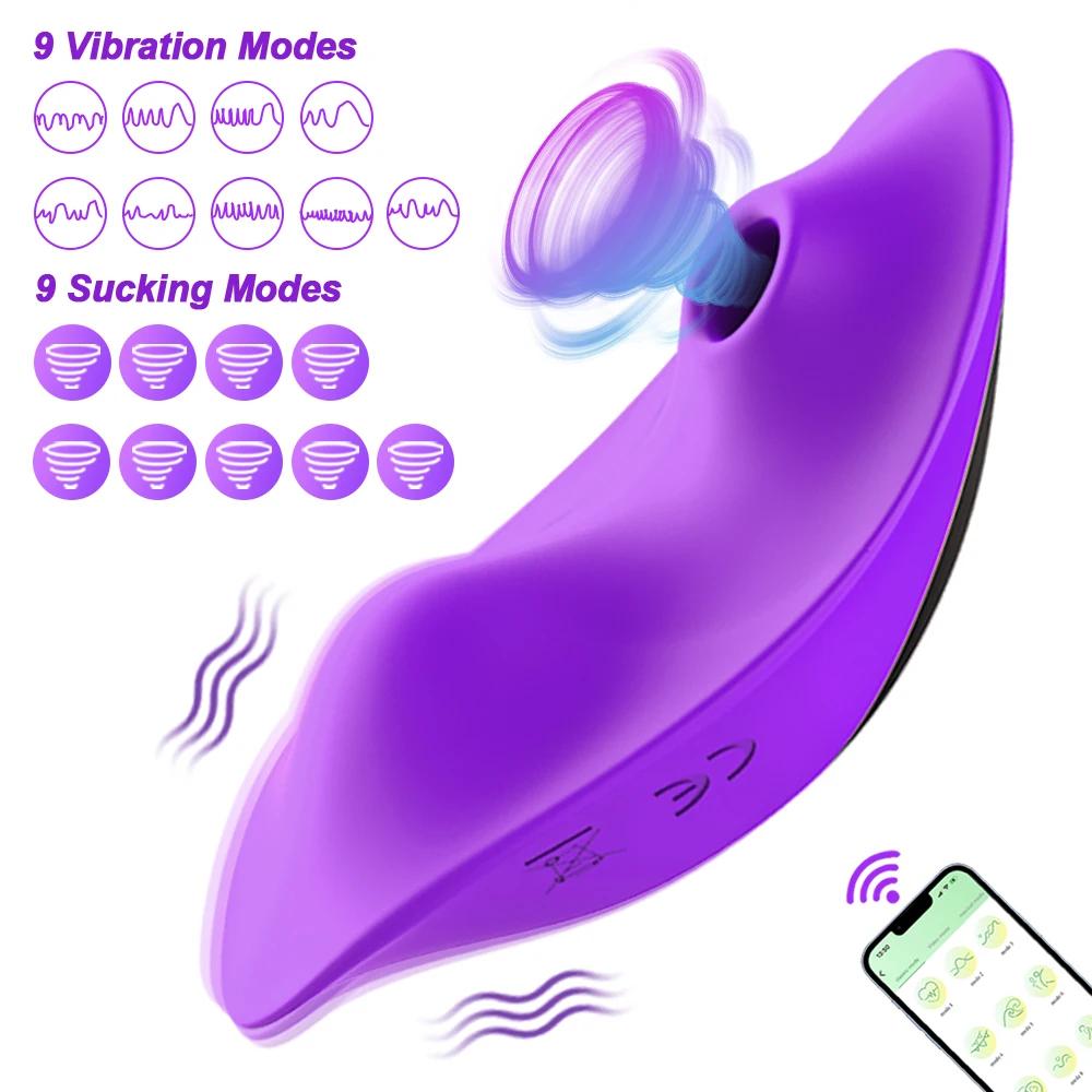2 In 1 Sucker Vibrator Wearable Clit Sucking Vibrator Vagina Clitoris Stimulator Female Masturbator Sex Toy for Adults Couples
