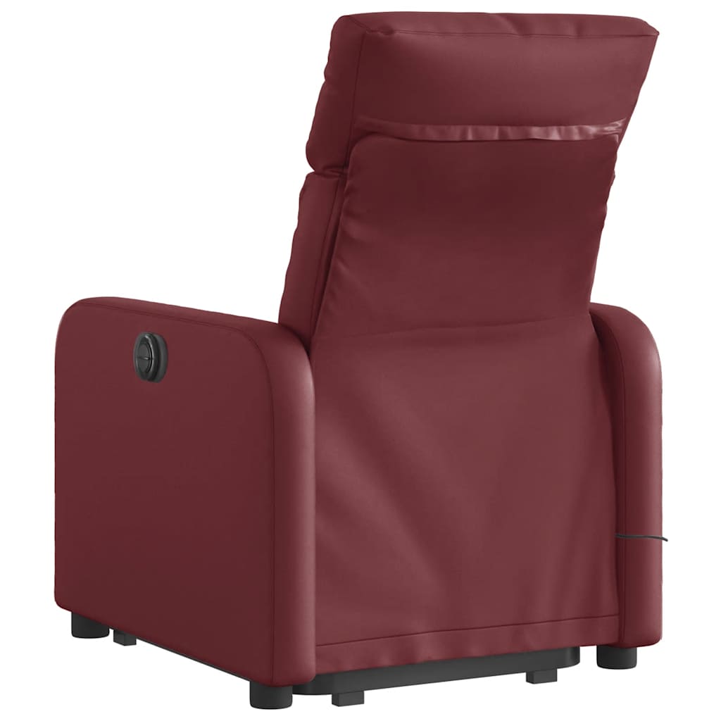 Vidaxl Lift Recliner Massage Chair, Reclining, Wine Red, Eco-Leather