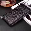 Men's Crocodile Pattern Wallet: Long Soft Leather Handbag with Zipper, Large Bill Holder, and Multiple Card Slots - Business Casual.