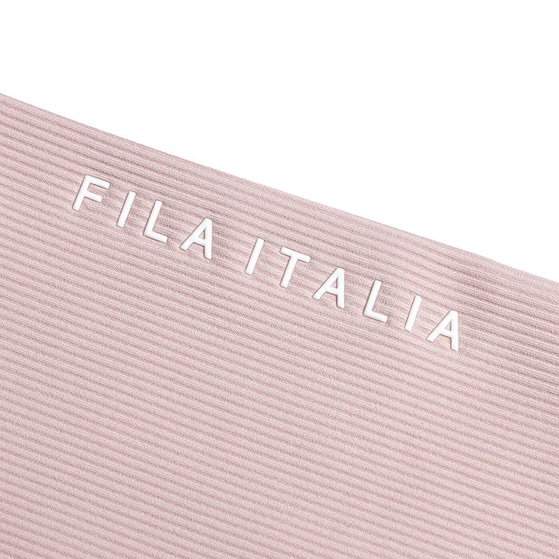 Fila Fitted Stand Collar Half Zip Knit Long Sleeve T-Shirt Women Tops Light-Bean-Paste A11W515202FPK