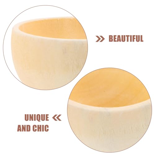 STOBOK Set of 5 Wooden Mini Bowls, 2.2" x 1.2", Unpainted, Smooth Surface for Handmade Crafts, Perfect for Kids' Painting and DIY