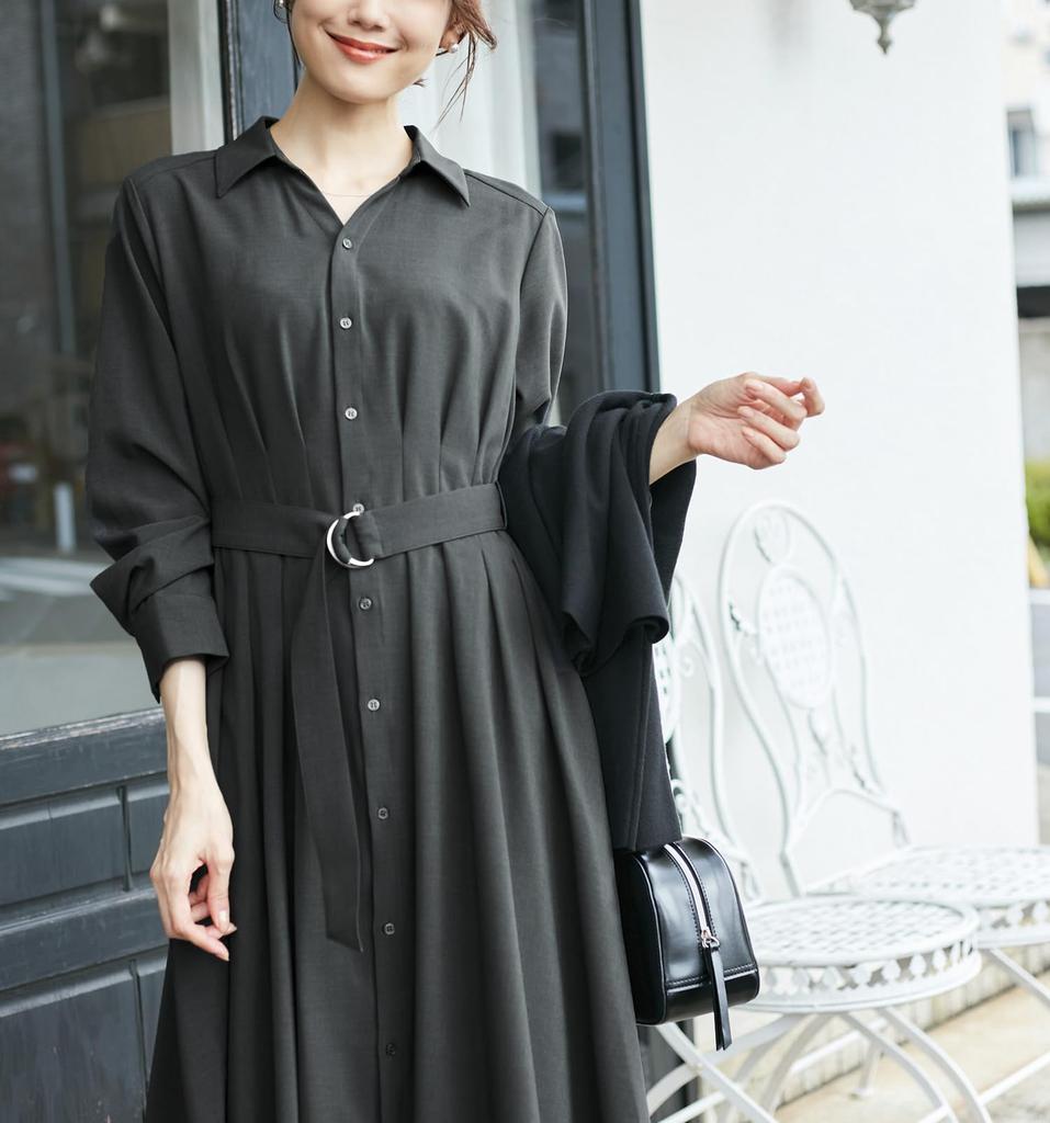 ROPE PICNIC Long Sleeve Dress Available in 3 Sizes Women's Shirt-Conscious (GDE54150, Charcoal, 06)