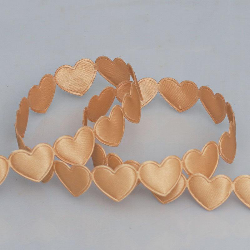 Elegant 1.5cm Heart Polyester Ribbon Flower Ribbon Decorative Materials Peach Heart Ribbon Accessories Gift Boxes Packaging Ribbons Home Decoration