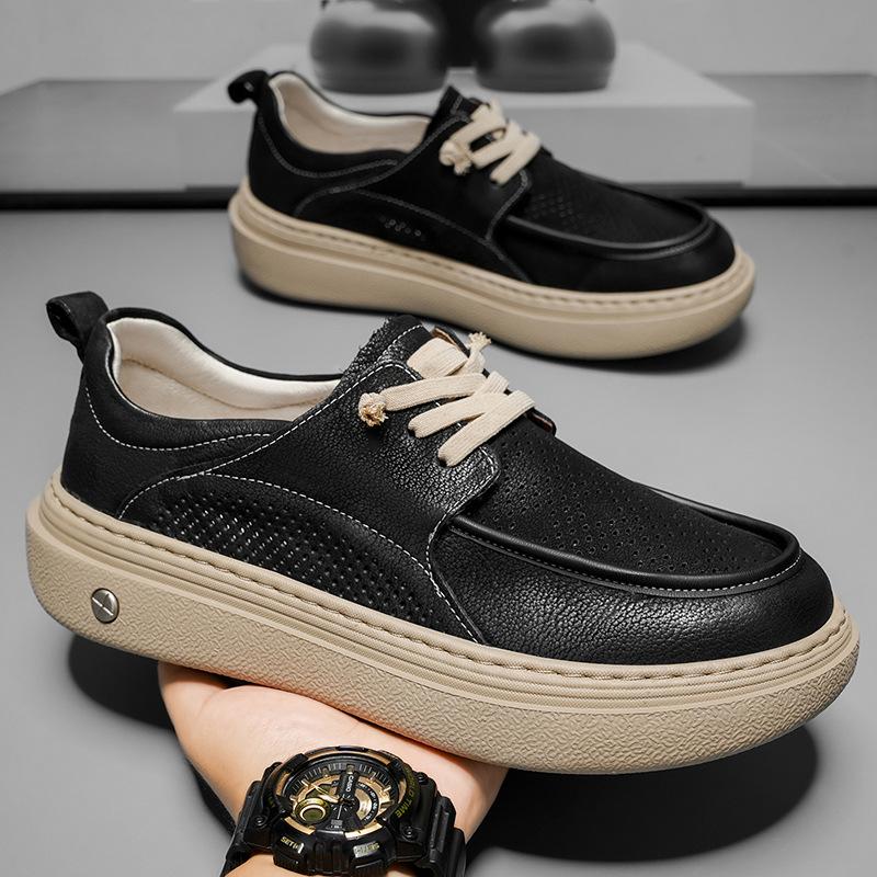 Mens Canvas Shoes 2025 Summer New Comfortable Loose Versatile Tooling Shoes Platform Height Increase Casual Sneakers Men