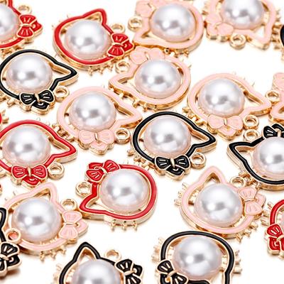 5vnt/maišelis Charms Pakabukai Emaliai Metaliniai karoliai Apyrankės Pearl Charm Jungtis "Pasidaryk pats" papuošalų gamybos reikmenys Priedai
