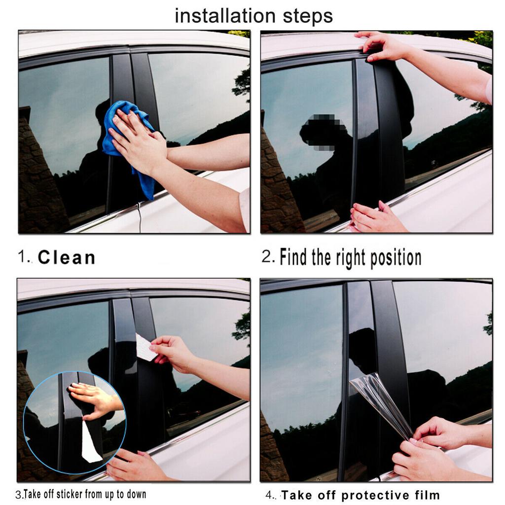 6pcs/set Car Door Window Pillars B-pillar Post Trim Stickers PC Plastic for Toyota Corolla 2014-2018