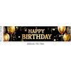 Happy Birthday Banner Black Gold Party Decorations Large Birthday Banner Yard Sign Backdrop Supplies Decoration for Indoor and Outdoor 78 x 17Inches