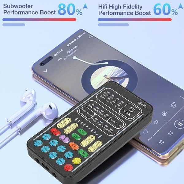 

Внешняя звуковая карта с функцией изменения голоса, Портативное мини-устройство для изменения голоса, Маскировщик голоса с 8 звуковыми эффектами, Ручная мини-звуковая карта, I9, для мобильного