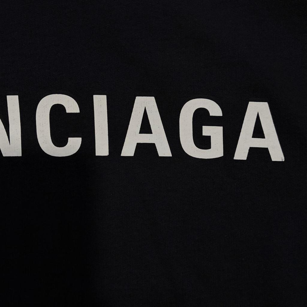 BALENCIAGA Back Logo Hoodie Black Men's Size XS Model 556113