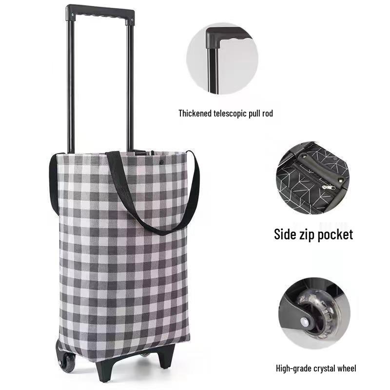 Compact Folding Travel Trolley Bag with Wheels - Ideal for Camping, Shopping, and Household Use