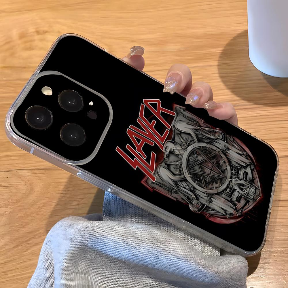 Slayer Heavy Metal Rock Band Phone Case For IPhone 17 Pro Max 16 15 14 Pro Max 13 11 Xs Xr 8 7Plus Transparent Cover