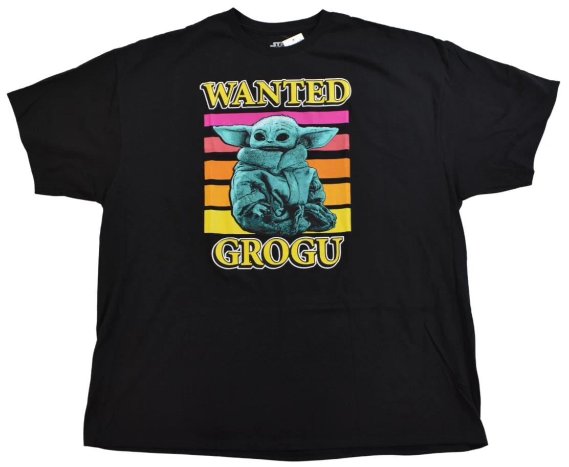 Star Wars Mens The Mandalorian Grogu Baby Yoda Wanted Black Shirt NWT 3XL 2XL