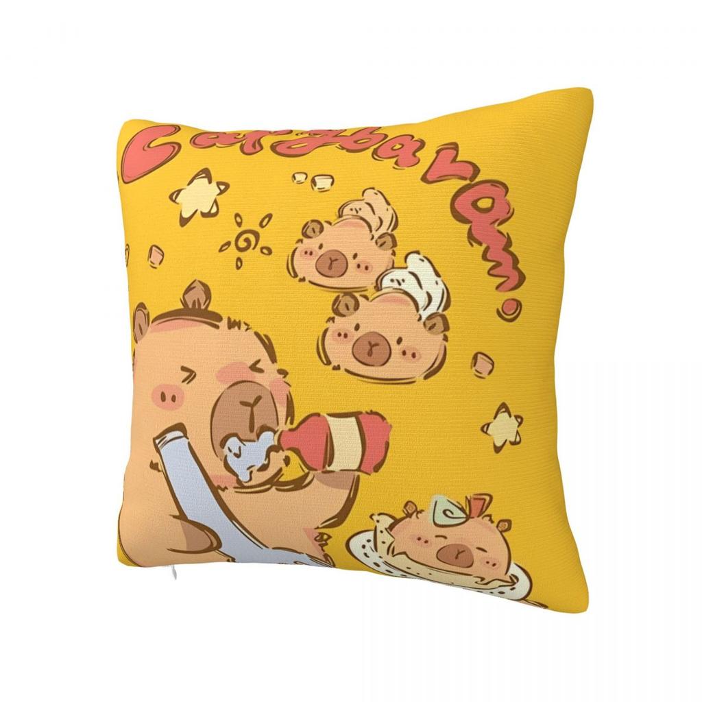 Cute Kapibara Capybara Pillow Case Cartoon Cushion Cover Polyester Graphic Pillow Cover Pillowcases For Sofa Home Decoration