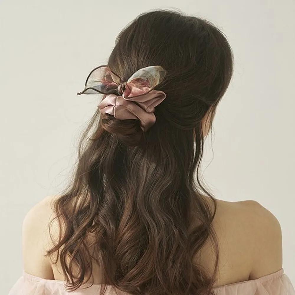 Organza Painting Scrunchie JP-26-012S black