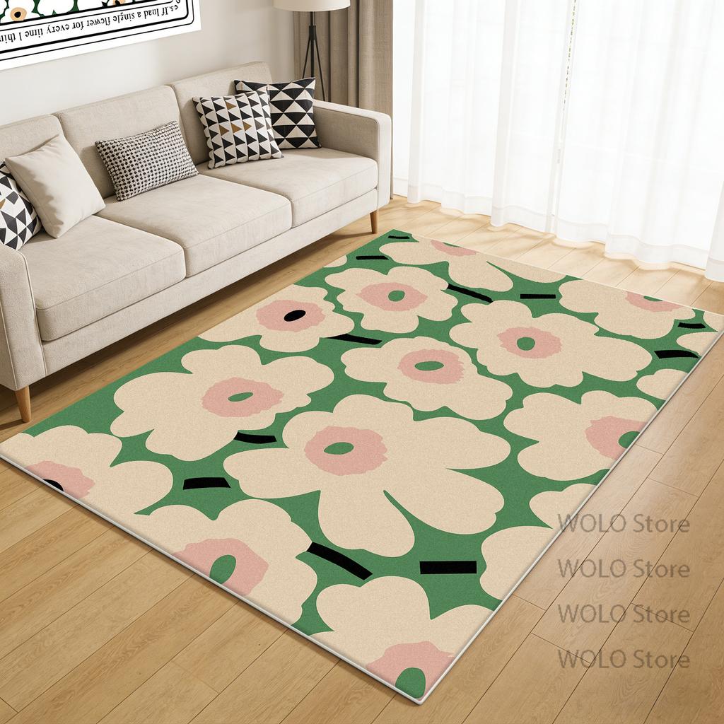 Flower Plant Printed Carpet simple style Living Room Bedroom Floor Mats cloakroom Non Slip customizable Soft Rug Easy cleaning