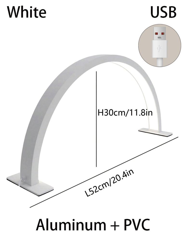 White/Pink Half Moon LED USB Push Plug Desk Lamp Semi Monthly Lighting Fixture for Beauty Salon nail,Vanity,supplement Light