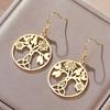 Dawapara Celtics Motherhood Knot Sunflower Women Earrings Triquetra Irish Knot Protection Amulet Stainless Steel Jewelry