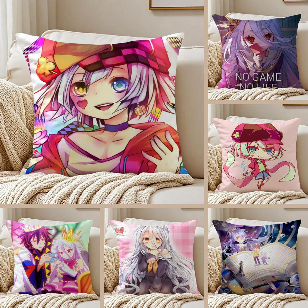Anime BeautifulNo Game No LifeCartoon Cushion Cover Pillowcase Antidustmite living Room Sofa Decor Cushion Room