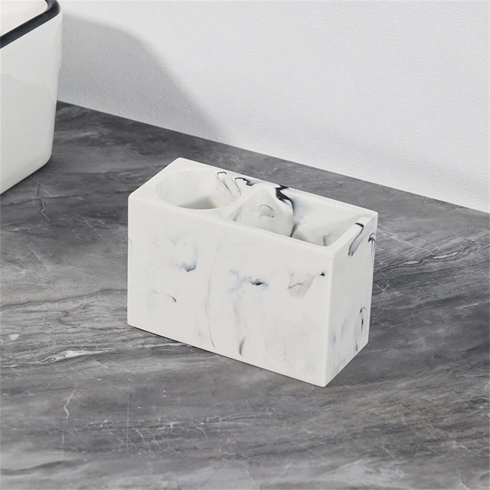 Nordic Style Dual Grid Toothbrush Holder Bathroom Hotel Toiletries Electric Toothbrush Comb Resin Organizer B