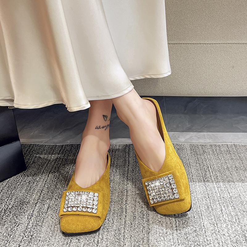 Mode Damen Flats Koreanischer Stil Eckige Zehenpartie Mokassins Damenschuhe 2025 Trend Jung Sommer Schick und Elegant Luxusmarke