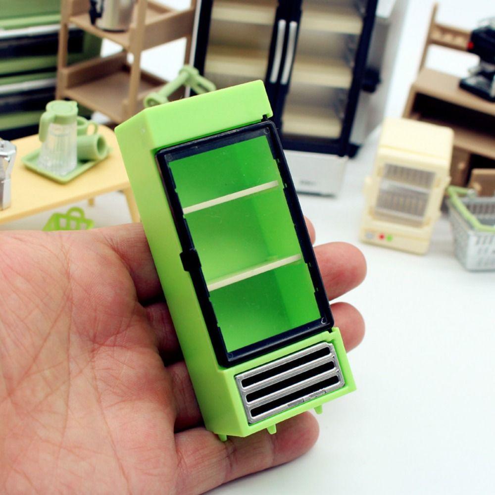 Refrigerator Mini Simulation Freezer Model Resin Crafts Miniature Dollhouse Oven Machine  Kitchen