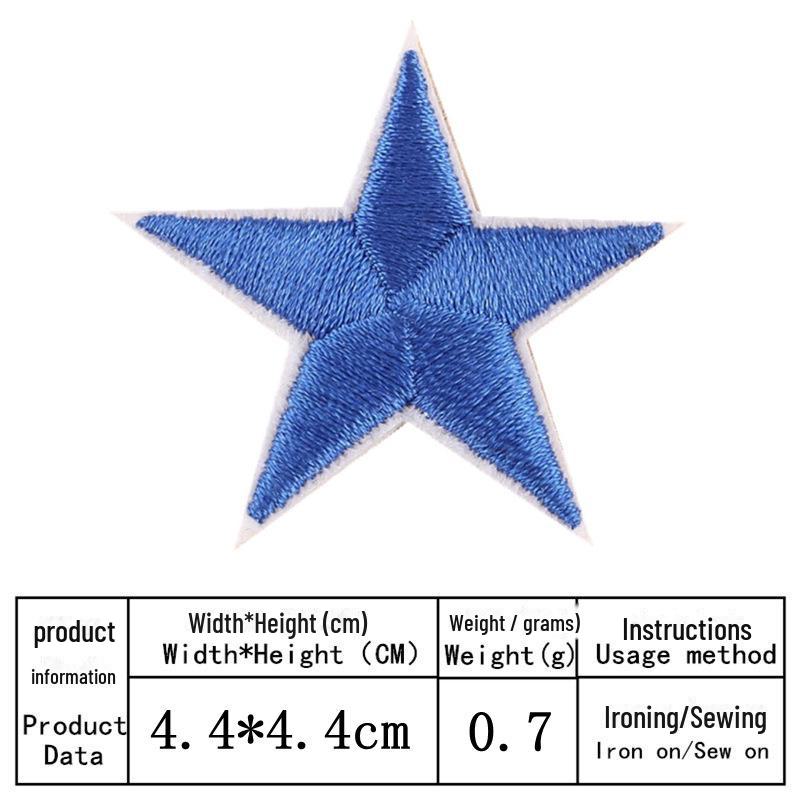 Five-Pointed Star Embroidery Cloth Badge