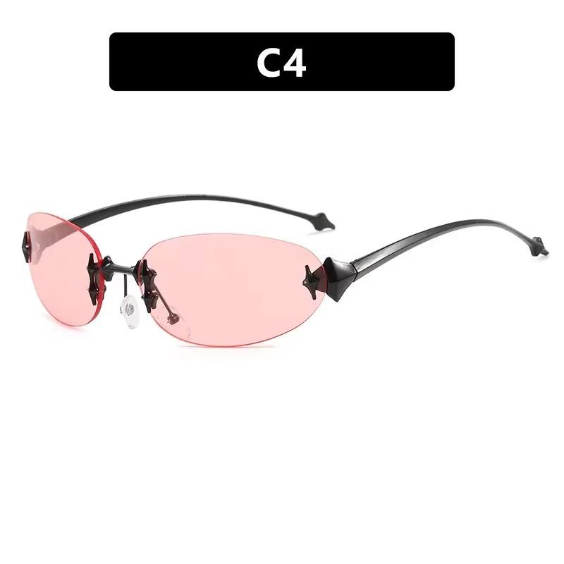 JYL Rimless Metal Decor Sunglasses UV400 Women Retro Luxury High-End / XH7586