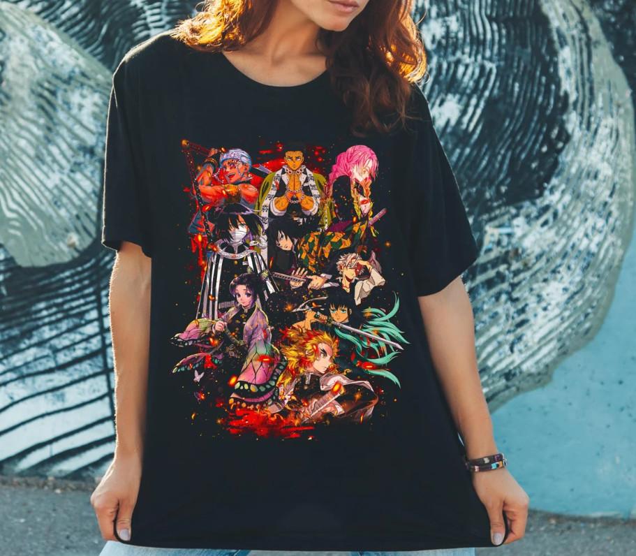 

Demon Slayer Hashira T-Shirt Vibrant Manga-Inspired Graphic Tee Anime T-Shirt 4XL