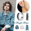Mens Celtic Knot Earrings Waterproof Stainless Steel Hoop Huggie Ear Gifts for Him Jewelry Pendientes Masculinos