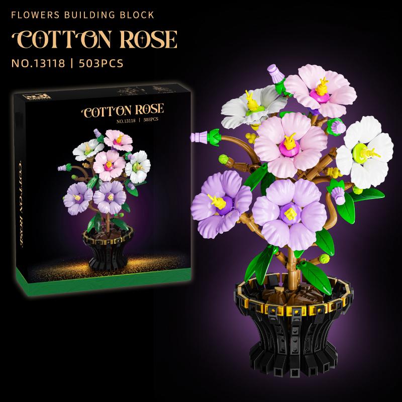 Plant Series Bonsai Flower Building Blocks Set, Artificial Flower Home Decor Model Assembly Toy, Girl'S Birthday Toy Gift