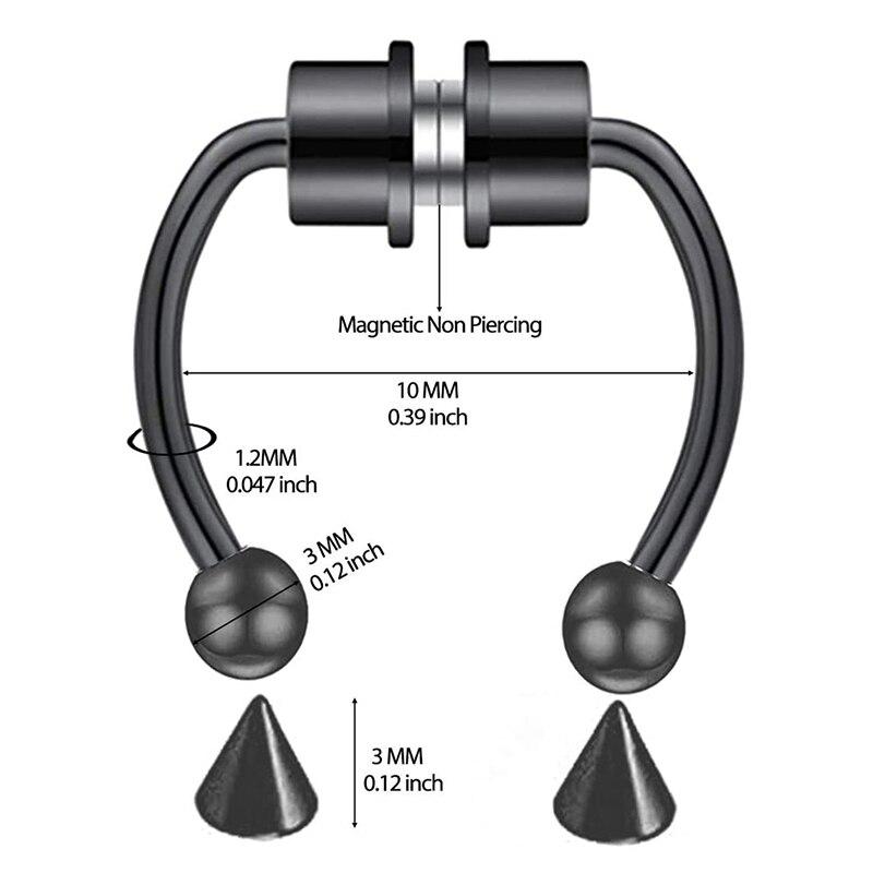 Segment falešného přepážkového kroužku Helix Tragus Faux Clicker nepropichující magnetický